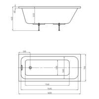 Ванна акриловая Мия 160х70 прямоугольная MIY160-0000001 AQUATEK