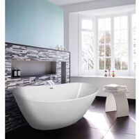 Ванна акриловая EASTON 1800x820x600 мм., белая, свободностоящая, в комплекте с сифоном и металлической рамой Azario